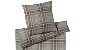 Elegante Soft Flanell Bettwäsche Liverpool (135x200): Gedeckte Eleganz in Grün-Rost